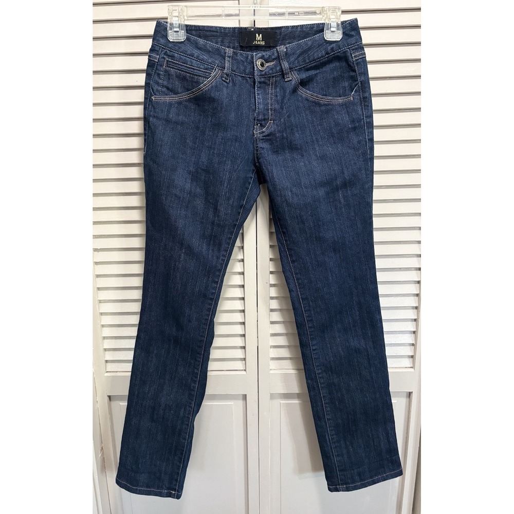 M Jeans Denim Dark Skinny Jeans rhinestones Love Size 26x29 Low Rise